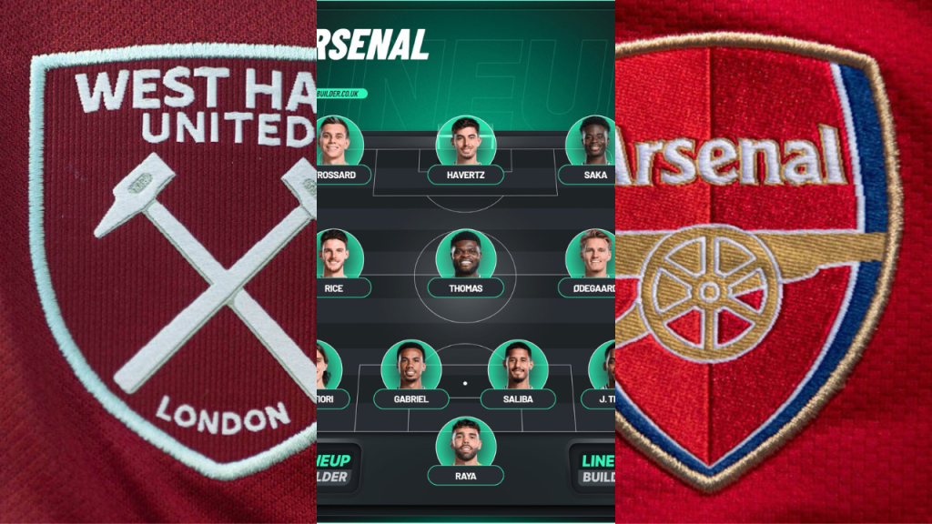 Arsenal Predicted Lineup VS West Ham United